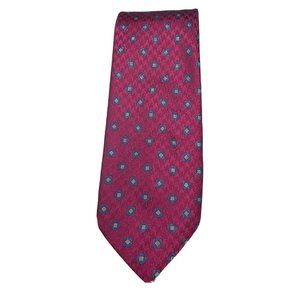 Vintage JS Blank &CO Mens Silk Preppy Necktie Pink Geometric Business Casual